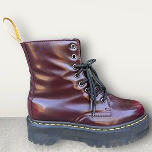 Dr. Martens VEGAN JADON II PLATFORM BOOTS - Cherry Red US M7/W8
